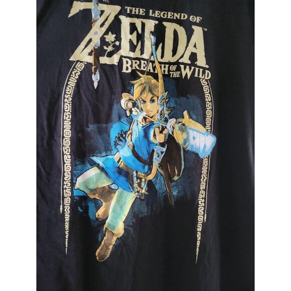 Legend of Zelda Breathe of the Wild Black tee shirt size 2XL Video Game - Picture 2 of 3